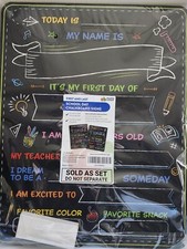 Kids First Day and Last Day of School Chalkboard Sign Chalk Included