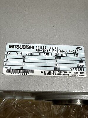 Mitsubishi GM-SHYF-RH(GM-0.4-23) 1:20 Gear Ratio 230V 3Phase Mitsubishi GM-SHYF-RH(GM-0.4-23) 1:20 Gear Ratio 230V 3Phase