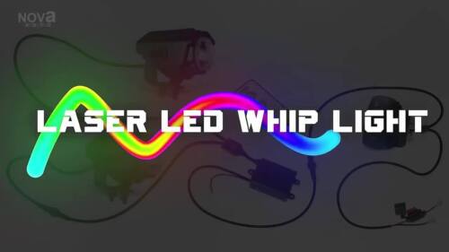 2Pcs RGB LED Laser Projector Whip Lights Whipless Antenna Remote For UTV ATV RZR - Video 1 von 1