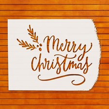 Reusable Plastic Stencil for Merry Christmas Decor, Stencil Template Reusable, W