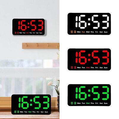 Digital Clock LED Desktop Alarm Clock Voice Control Modern Desktop ...
