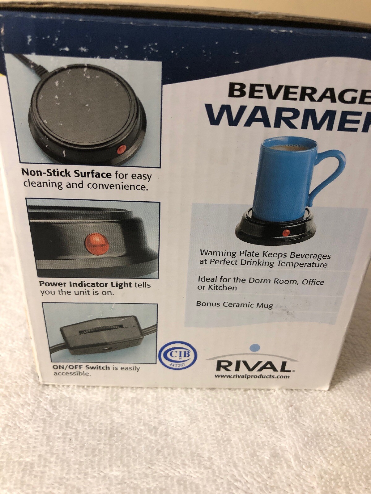 Rival Beverage Coffee Tea Warmer With Blue 8oz Ceramic Mug Bw8m L for sale online eBay