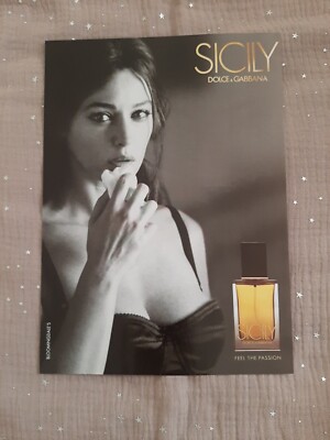 Sicily Dolce And Gabbana Advert Model Publicité Papier Perfume Ad