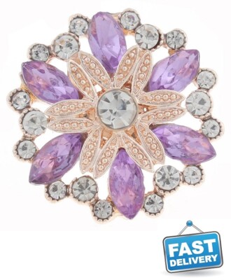 Snap Jewelry Crystal Purple Rose Gold Base 18-20mm Fits Ginger Charm Accessory