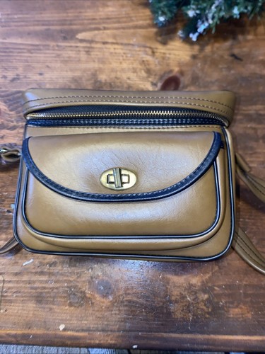1970's Vintage Brown Camera Case Front Pocket Brass Carrying Boho Crossbody Bag - Picture 3 of 13