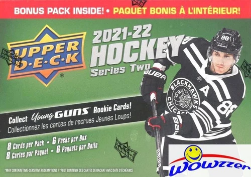 2021/22 Upper Deck Series 2 Hockey Factory Sealed HUGE Blaster Box-YOUNG GUN RC 