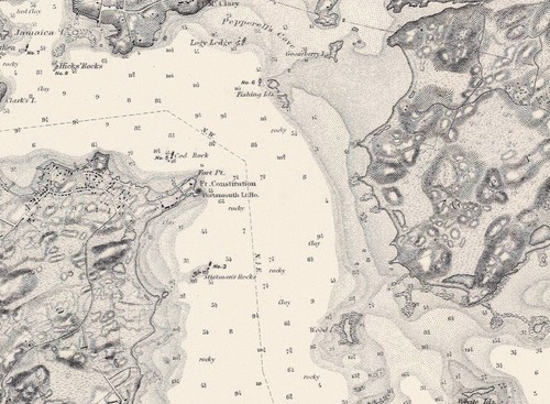 1866 Nautical Map of Portsmouth Harbor New Hampshire - Picture 3 of 4