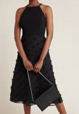 Anthropologie Sundays In Brooklyn Midi Black Dress Size XLP NEW 