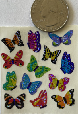 SMALL BUTTERFLIES Prismatic Stickers (13pc)Sandylion Bug Insect Fly Wing  Colors