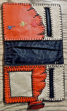 Hand made leather passport fitting wallet. zip inside/ treated border