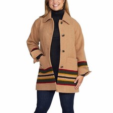 Pendleton Ladies' Wool Topper Coat - TAN Size Large FAST SHIPPING