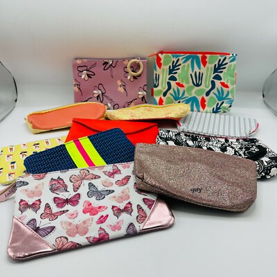 10 Ipsy Bags Cosmetic Glam Make Up Bags Colorful 