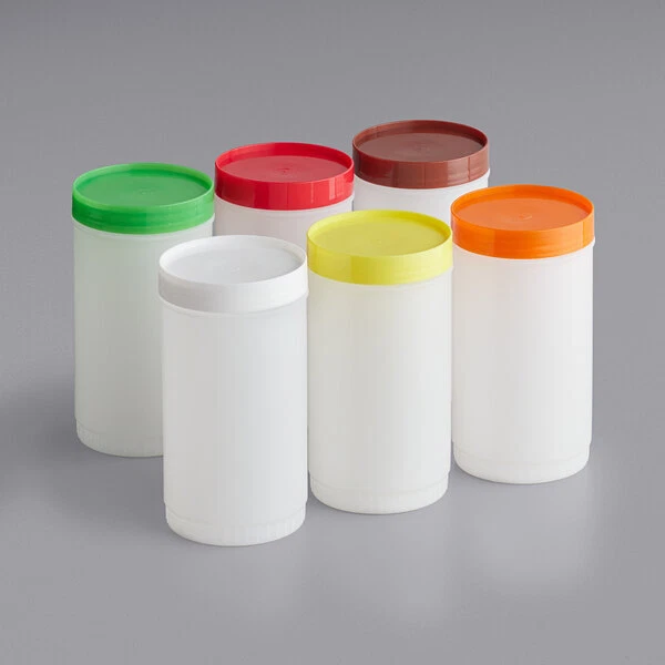 Choice Backup Container Set with Assorted Color Caps 6/Pack (select size below)