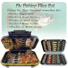 Trout Fly Fishing Flies Collection24-114Pcs/Kits Flies DryWet Nymph with Fly Box