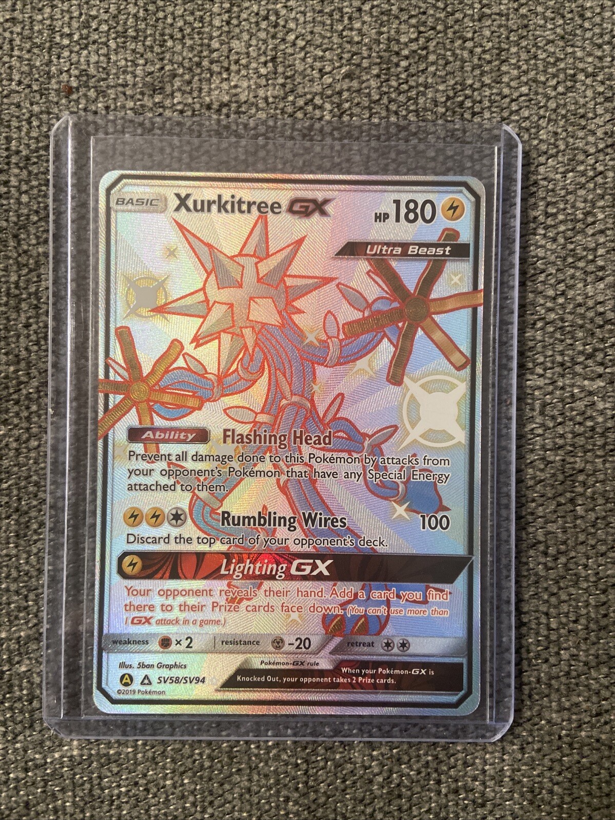 Pokemon Xurkitree GX Ultra Prism Secret Rare Full Art #160 PSA 9 Mint
