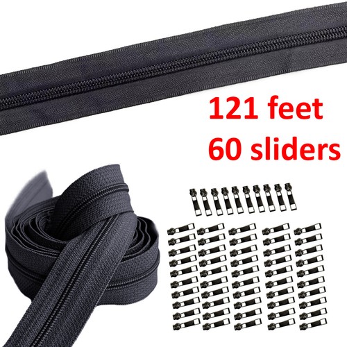 Durchgehende Reißverschlusskette für Füße, unfertiger Reißverschluss - Nylon #5 - blau schwarz braun - Bild 6 von 13