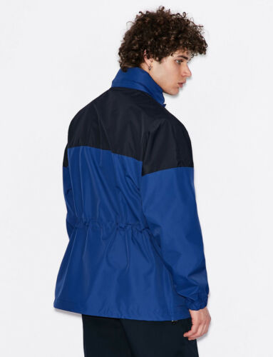 $320 ARMANI EXCHANGE Men's, Caban Coat with High Collar, Blue/Black, XS - Picture 4 of 6