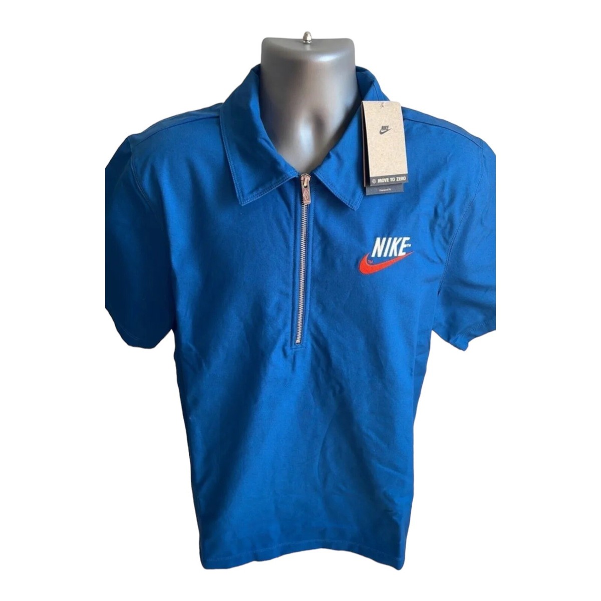 NIKE SPORTSWEAR OVERSHIRT RETRO 1/2 HALF ZIP MARINA BLUE DM5283