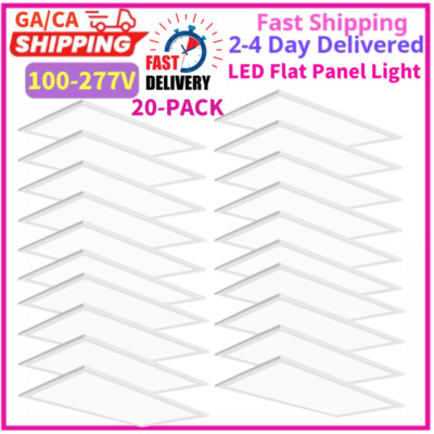 20 Pack 2x4 Commercial LED 7800LM Dimmable Drop Ceiling Flat Panel Troffer Light