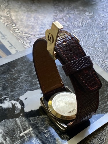 Rare Vintage GUCCI Vermeil Emaille Armbanduhr Vintage 70er Mechanisch Schmuck - Bild 3 von 12