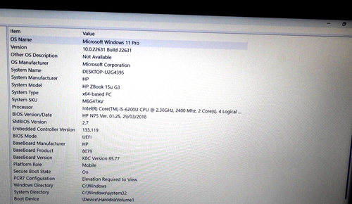 Bargain HP ZBook 15u G3 16gb Ram ,256 SSD nvme m.2 Core i5 6th Gen black used..1 - Bild 4 von 9