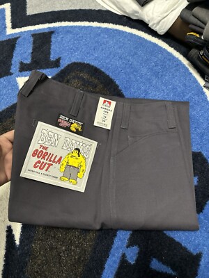 Vintage Ben Davis Gorilla Cut Baggy Wide Deadstock 34x30 Gray USA