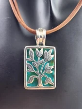 Silpada Sterling Silver Turquoise Live Laugh Love Tree Necklace 16 Grams