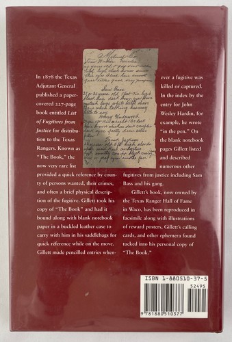 Fugitives from Justice : The Notebook of Texas Ranger Sergeant James B. Gillett - Picture 2 of 22