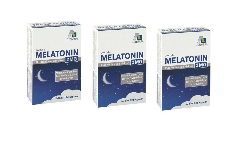 AVITALE 3x MELATONIN 2 mg plus Hopfen und Melisse Kapseln 60 ST PZN 17379831