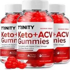 (3 Pack) Trinity Keto ACV Gummies Trinity Keto Advanced Support (180 Gummies)