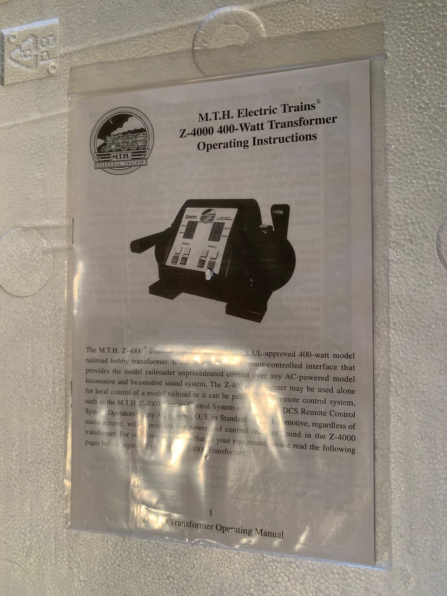 MTH Z-4000 400 WATT DUAL CONTROL TRANSFORMER 40-4000! O
