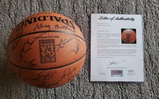 2004 NBA All Star Official Basketball PSA 34 Autographed Kobe Duncan Iverson LA