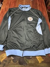 Manchester City Full Zip Track Warm Up Jacket Soccer Football Size Medium Blue