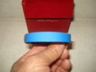 100% AUTHENTIC NEW MEN FERRAGAMO DOUBLE GANCIO BLUE LEATHER BRACELET — photo 6