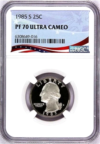 1985-S Washington Proof Quarter, Graded PF70UC by NGC * Registry Quality Coin!