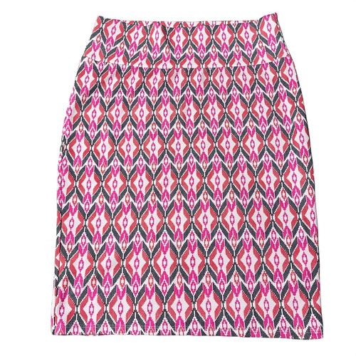 LuLaRoe Women's Cassie Pencil Skirt Pink, Red, and Black Design Size Medium