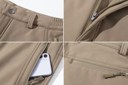 Pantalones forrados de lana para hombre para senderismo esquí informales carga trabajo invierno ropa de trabajo pantalones - Imagen 22 de 54