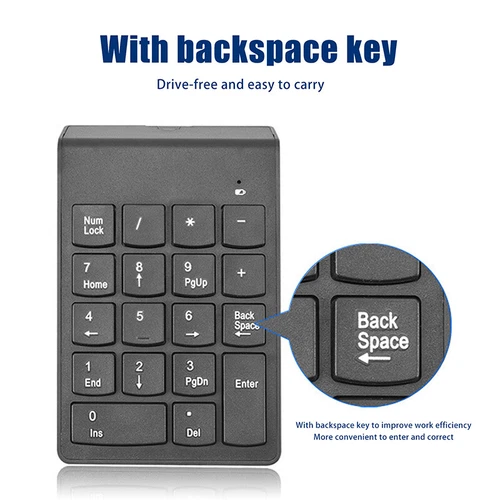 Mini USB Slim Wireless Numeric Keyboard 2.4G 18 Keys Digital Keyboard