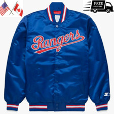 Men's Classic Texas Rangers Full-Snap Varsity Royal Blue Satin Men Jacket