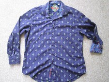 Robert Graham Mens XL Shirt Purple Embroidered XL Classic Fit Flip Cuff