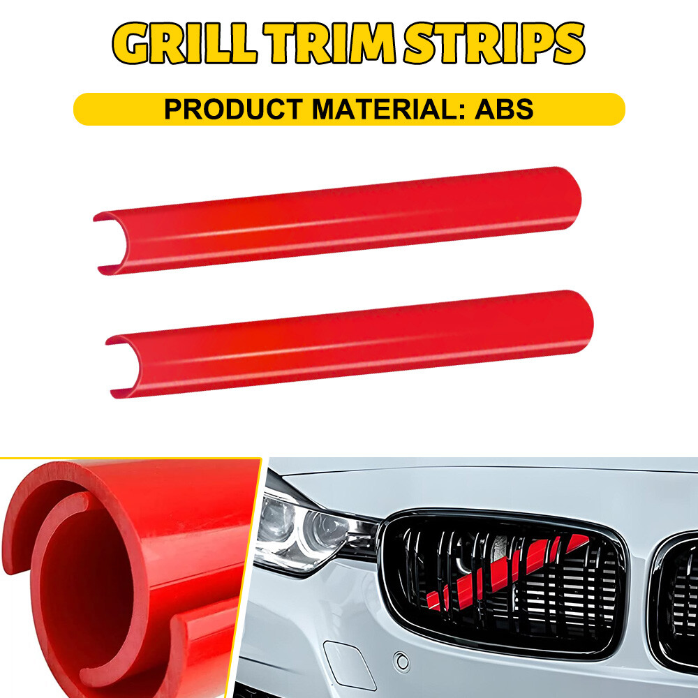 2pcs Car Front V Brace Grill Strip Cover Trim for BMW 3 4 5 