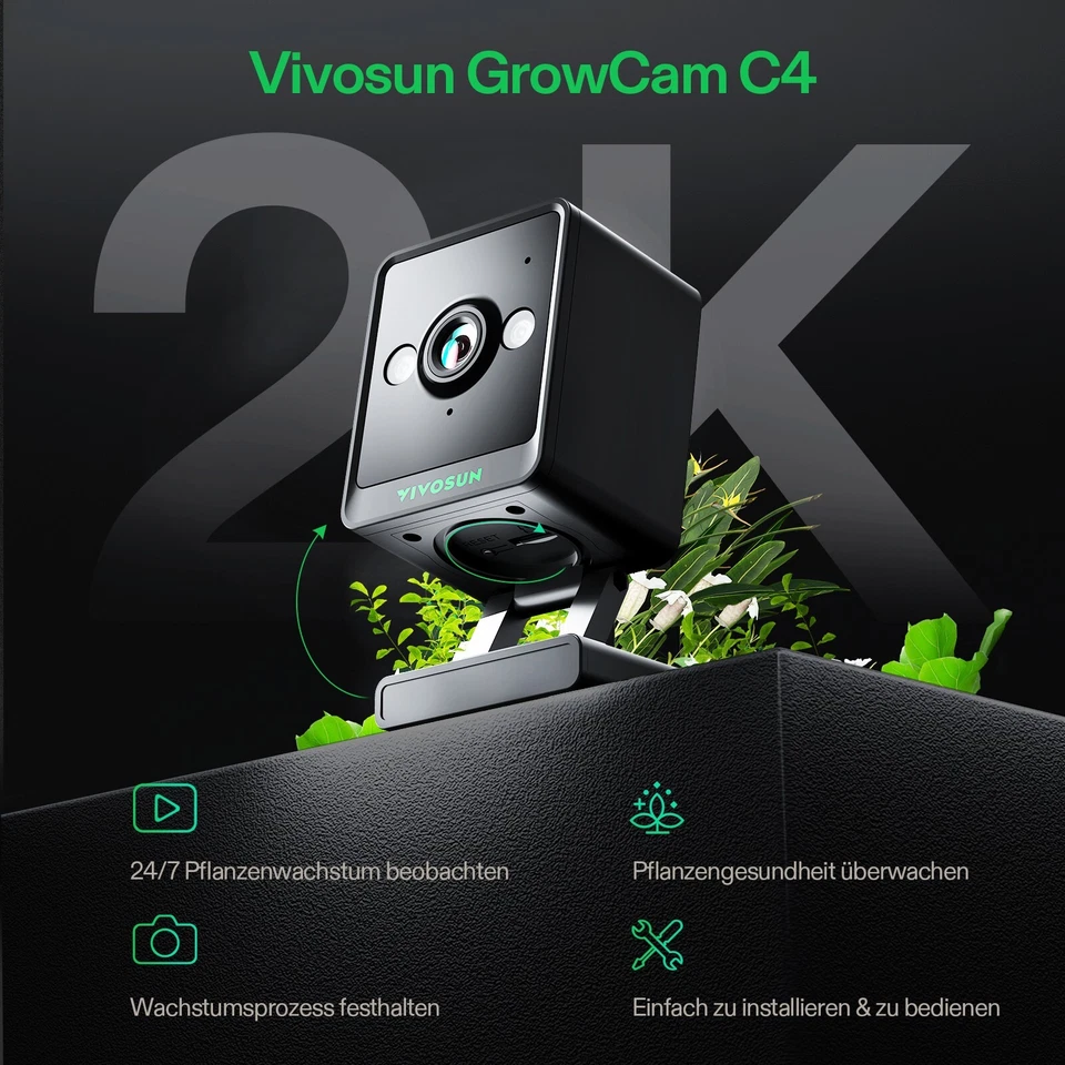 VIVOSUN GrowCam C4.2K QHD WiFi Smart Camera for Grow Tents & VGrow Smart Grow Box - Image 2 of 4