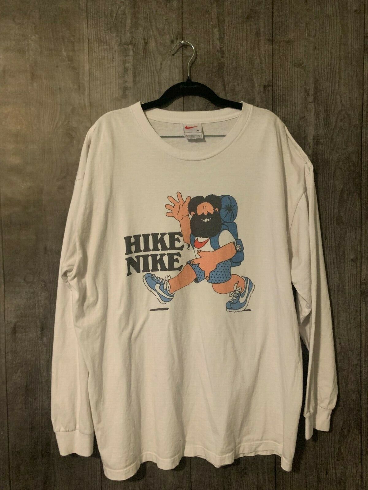 HIKE NIKE 80s Vintage T Shirt OG Rare Grail Rap Long … - Gem