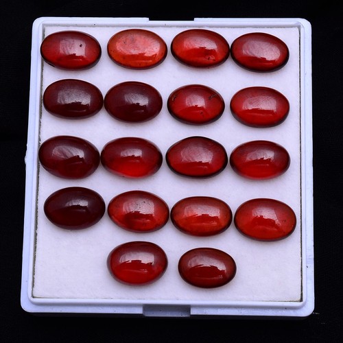 18 piezas piedras preciosas sueltas brillantes cabujón ovalado granate hessonita natural sin tratar - Imagen 3 de 10