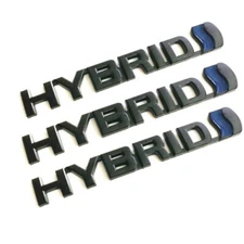 3X Metal HYBRID Black Blue Side Fender Rear Trunk Car Emblem Badge Decal sticker