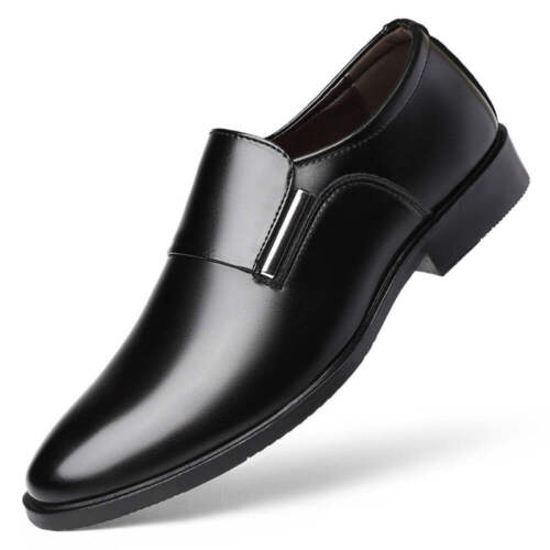 Men's Pointed Toe Slip On Shoes Business Formal Dress Shoes Non Slip Wear Resist - Picture 12 of 21