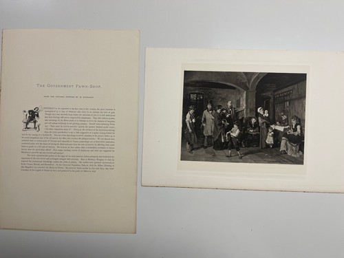 Grabado fotográfico antiguo 1884 Gebbie & Co EL GOBIERNO CASA DE EMPEÑO Munkacsy - Imagen 2 de 4