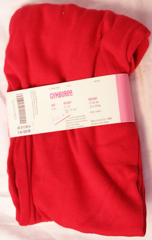 NUEVO CON ETIQUETAS 2003 Gymboree Avistamiento de Ballenas Rojo Sólido Algodón Leggings Borde Lechuga Dobladillo talla 8 Foto 2 de 4