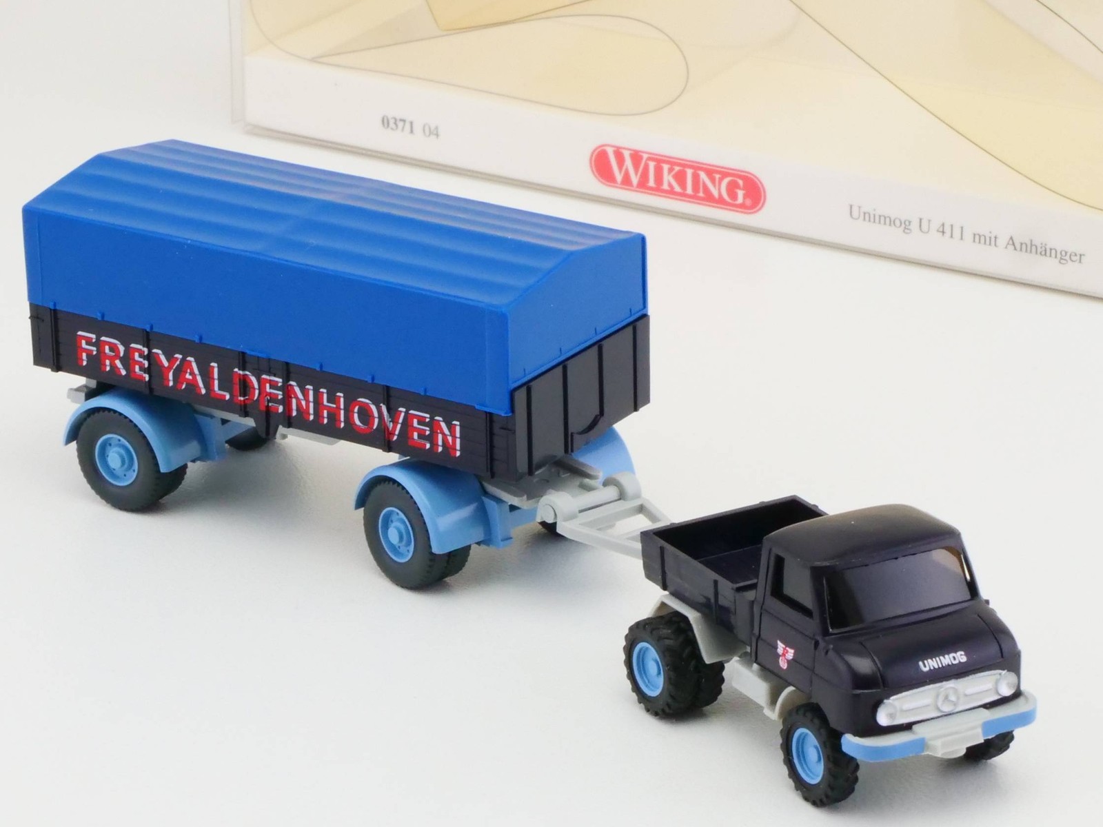 Wiking 037104 MB Unimog U411 With Trailer Freyaldenhoven 1:87 OVP 1706-17-33
