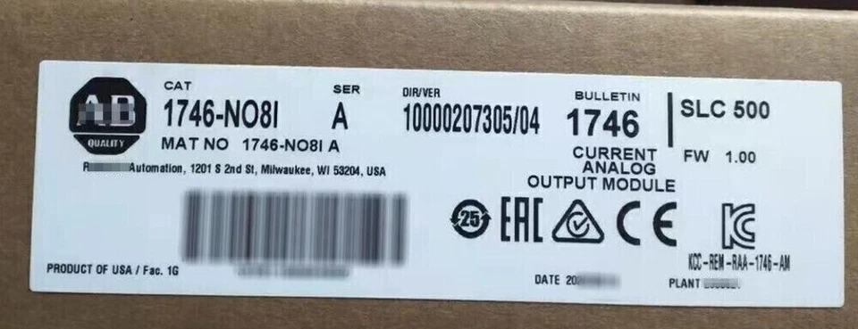1746-NO8I /A Surplus Sealed 1746-NO8I /A SLC500 Analog Current Output Module 1pc - Image 2 of 3